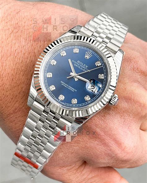 rolex datejust 41 blue diamond|rolex datejust full diamond preis.